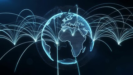 Digital Globe with Connections Illustrating Global Network and Technology. - Powered by Adobe