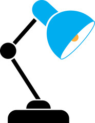 Retro and contemporary desk lamp silhouette icon. Electric table light icon for office and home design concepts, isolated on transparent background. Home Office decor vector illustration.