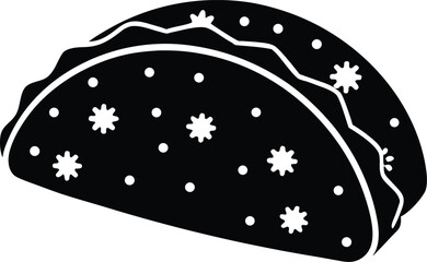 Taco with Snowflake Details Vector