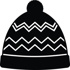 Patterned Zigzag Beanie Silhouette