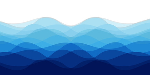 Sea waves layered vector background illustration and sea beach vector illustration.