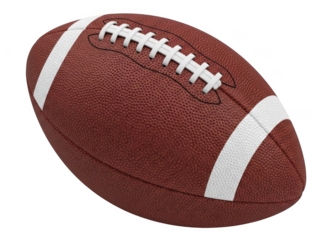 Brown and white football isolated on transparent background