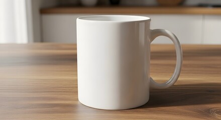 Minimal Ceramic Mug Mockup with Empty Print Area Branding Template