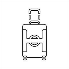 Travel bag. Suitcase bag icon. Trolley bag icon vector illustration. Travel suitcase, suitcase line icon.
