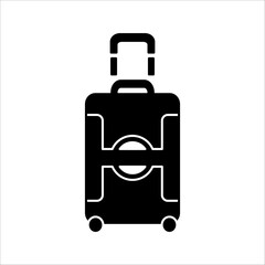 Luggage icon, suitcase icon on white background, vector illustration.