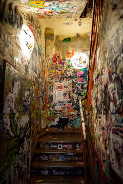 A staircase in East Berlin, Germany.