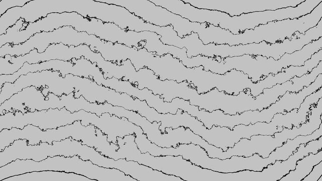 Abstract bright gray background with jagged black wavy horizontal lines resembling electric static