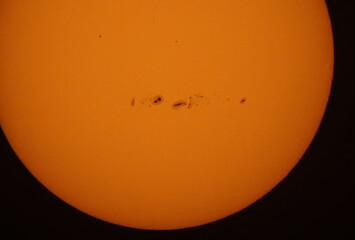 sunspots on the surface of the sun