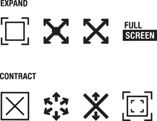 Fototapeta premium vector illustration of a set of full screen symbols