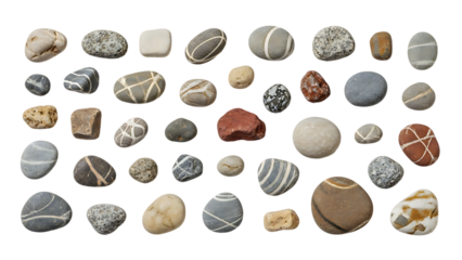 Collection of various smooth stones
