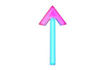 Colorful arrow icon with pink and blue gradient