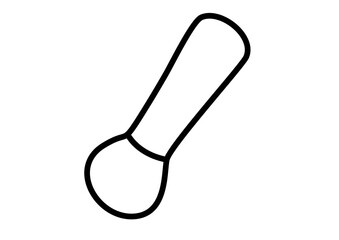 Vector mortar and pestle for spices in clean minimal graphic style, neutral tones, decorative kitchen design element