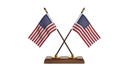 Celebrate American Pride with these crossed USA flags, perfect for patriotic holidays and events, show your USA spirit with this beautiful display