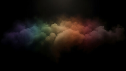 Obraz premium Vibrant rainbow smoke on dark background