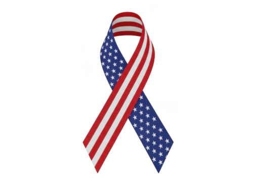 American flag ribbon isolated on transparent background, symbol of patriotism and support for the usa - Powered by Adobe
