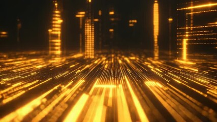 Digital city data processing transmitting futuristic network information - Powered by Adobe