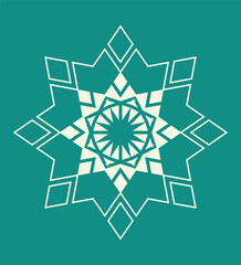 Intricate star shaped mandala with layered geometric details and symmetrical decorative pattern