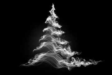 A smoke shape in the form of a Christmas tree.