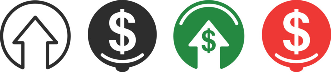 Obraz premium Increase in value and profits, financial growth icons symbolizing financial success and progress