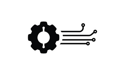 Abstract vector illustration of old metal pipe with gears and machinery elements in black and white