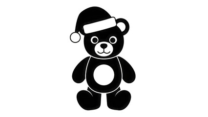 Fototapeta premium Teddy bear wearing Santa hat isolated on a transparent background 20