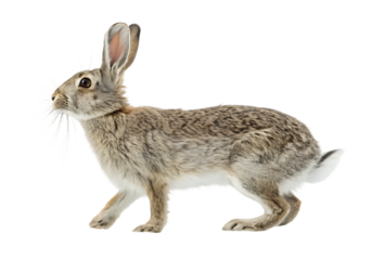 Isolated jackrabbit on a Transparent Background.
