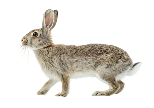 Isolated jackrabbit on a Transparent Background.