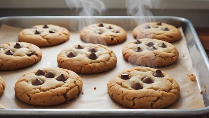 a set of  baked hot cookies