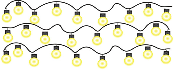 Warm Glow String Lights Print &ndash; Modern Holiday Lantern Garland Art