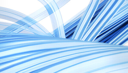 Glossy, shiny swirl abstract background with smooth curves and flowing motion, featuring minimalistic design 3D Rendering 
