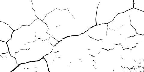 High-contrast cracked texture on a white background, featuring distressed lines and natural fracture patterns. Perfect for backgrounds, overlays, grunge design, and abstract artistic projects.