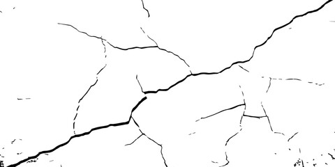 High-contrast cracked texture on a white background, featuring distressed lines and natural fracture patterns. Perfect for backgrounds, overlays, grunge design, and abstract artistic projects.