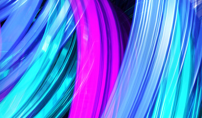 Glossy, shiny swirl abstract background with smooth curves and flowing motion, featuring minimalistic design 3D Rendering 