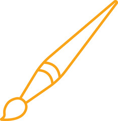 Orange paint brush art tool outline icon vector illustration