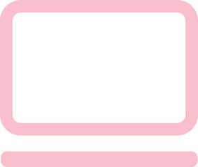 Pink computer monitor screen display icon vector illustration