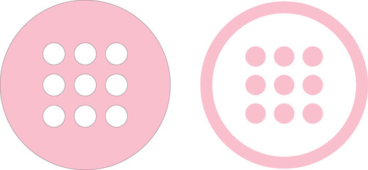 Pink numeric keypad and dial pad buttons icon vector illustration