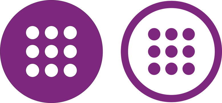 Purple numeric keypad and dial pad buttons icon vector illustration