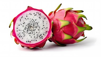 dragon fruit on white background