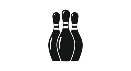 Fototapeta premium A striking graphic representation of three bowling pins in bold black a captivating silhouette