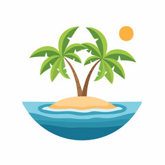 Obraz premium tropical island with palm trees