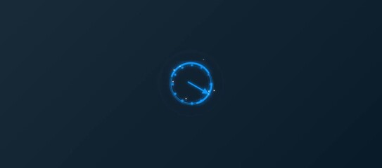 Digital Speedometer and Clock Indicator with Glowing Points - Powered by Adobe