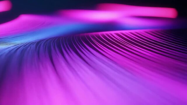 Abstract wavy lines forming dynamic neon light pattern