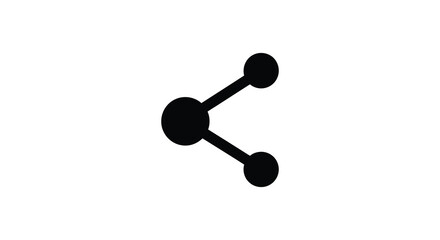 A simple black graphic of interconnected nodes with lines representing a network or sharing connection silhouette