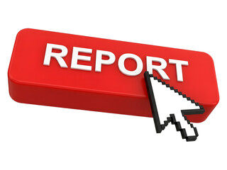 Red Report Button with Pixel Hand Cursor Click PNG Transparent 