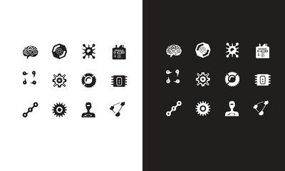 Digital technology gear icon concept isolated on white background. Vector illustration