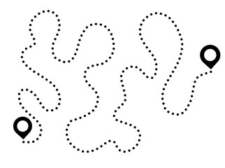 Line Path Travel Map Flight Routes illustration 