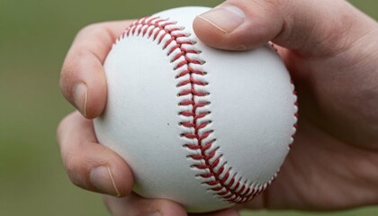 Baseball pitch preparation outdoor field sports action daylight setting close-up view athletic technique