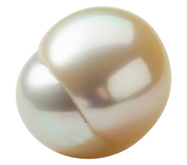 Large Pearl with Iridescent Sheen on transparent background isolated on a transparent background