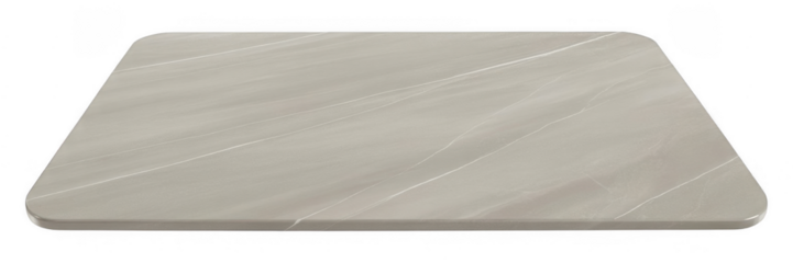 Light gray marble slab with white veins isolated on a transparent background