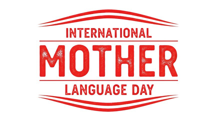 International mother language day typography design isolated on transparent background